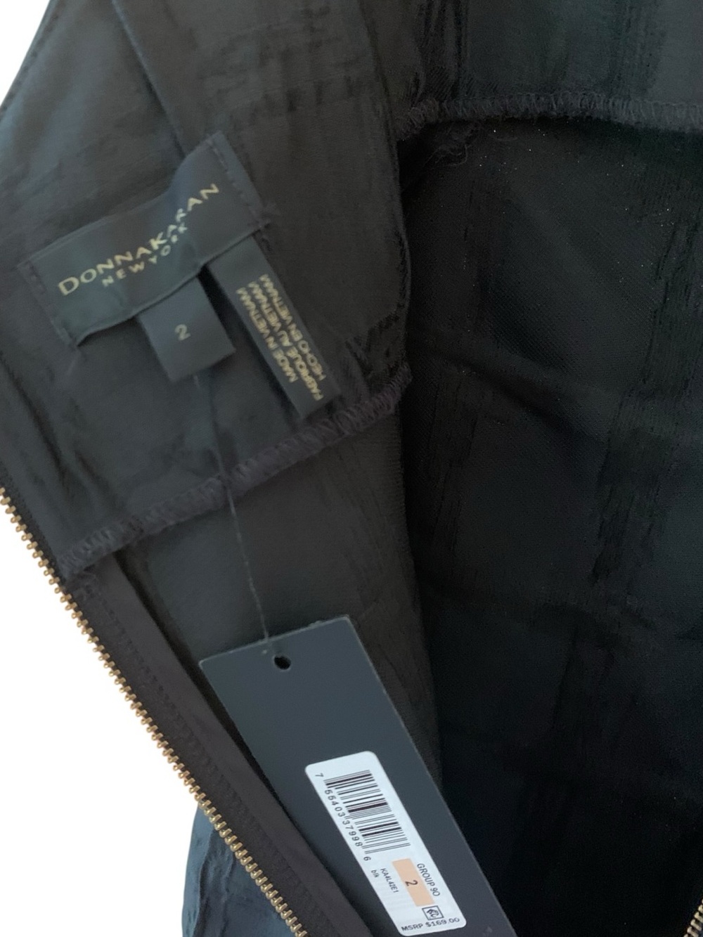 Donna Karan New York Textured Sheath Dress Size 2 Black Minimalist Capsule NWT - Picture 14 of 16